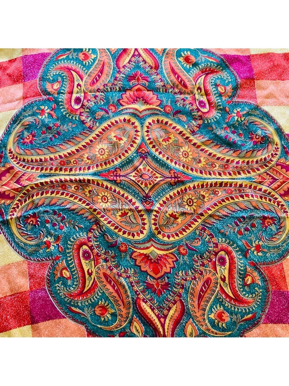 Silk Scarf, Beautiful, Multicolor - Picture 4 of 9